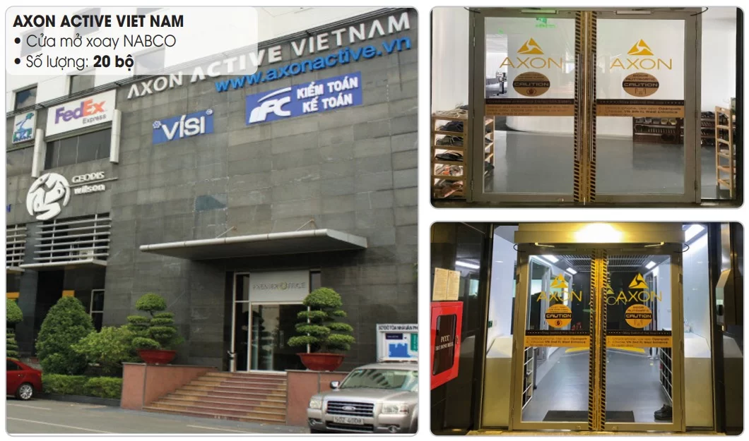AXON Active Vietnam – Lắp đặt 20 bộ cửa mở xoay NABCO