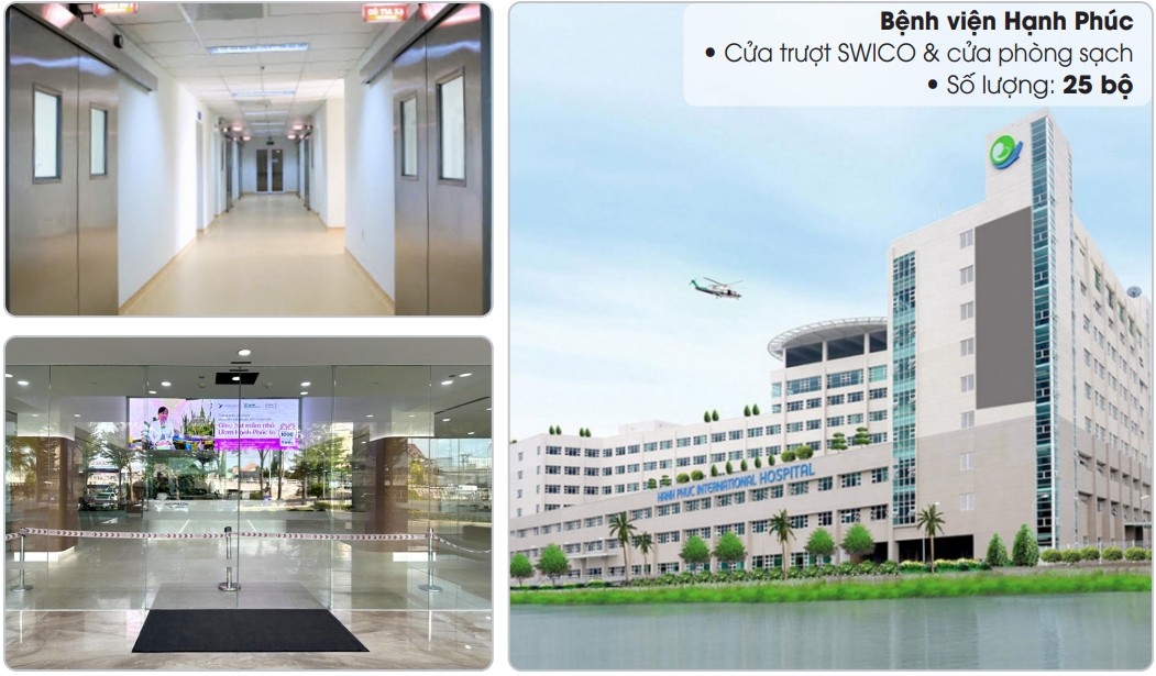 Dự án bệnh viện Hạnh Phúc – Lắp đặt 25 bộ cửa trượt SWICO