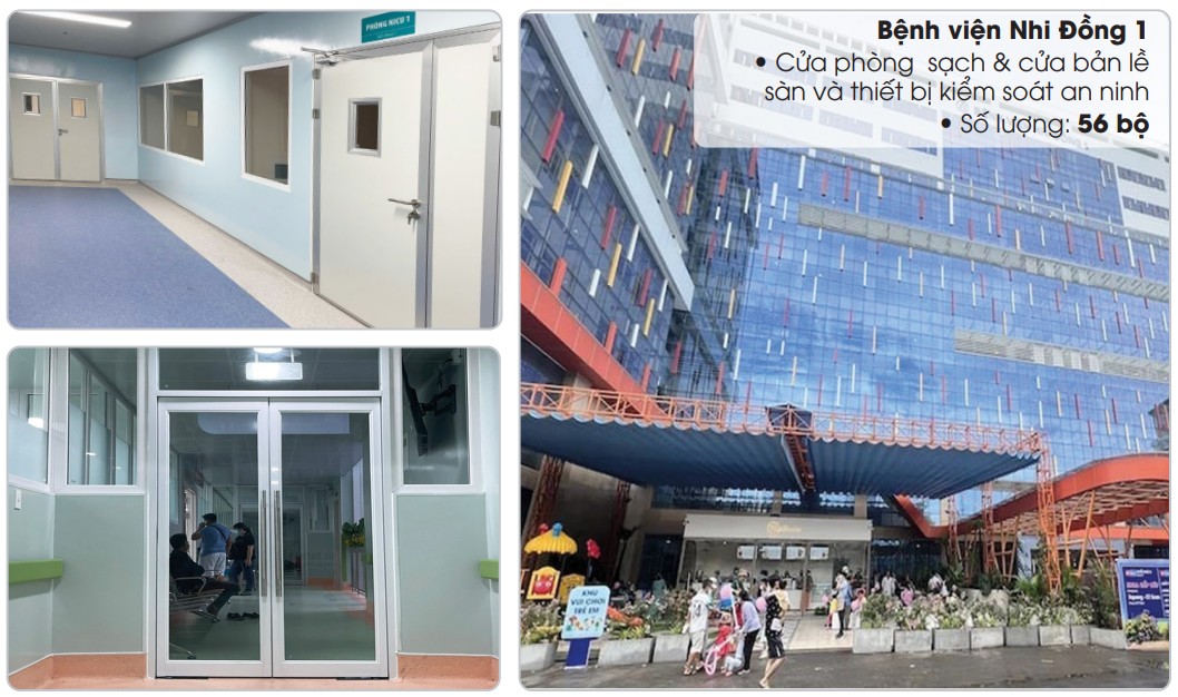 Dự án Bệnh viện Nhi Đồng I – 56 bộ cửa phòng sạch