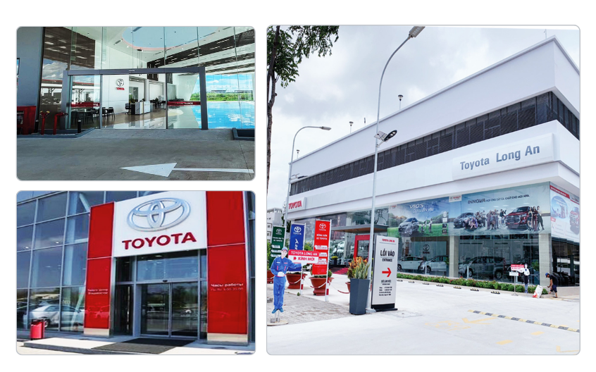 Chuỗi Showroom TOYOTA  lắp cửa trượt tự động NABCO