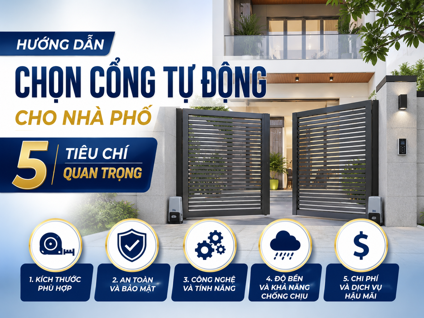 Hướng Dẫn Chọn Cổng Tự Động Cho Nhà Phố – 5 Tiêu Chí Quan Trọng