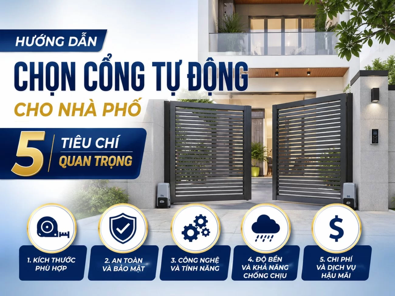 Hướng Dẫn Chọn Cổng Tự Động Cho Nhà Phố – 5 Tiêu Chí Quan Trọng