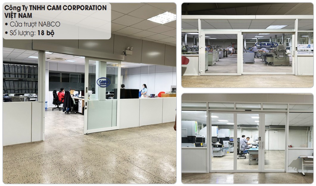 Lắp đặt 18 bộ cửa trượt Nabco tại CAM Corporation