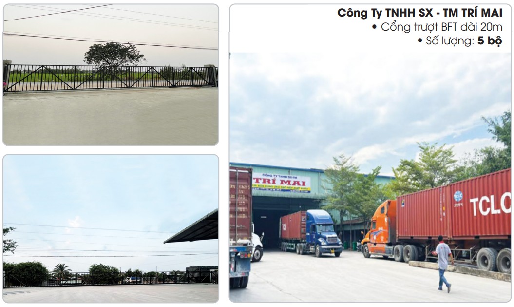 Lắp đặt cổng trượt BFT 20m cho Công ty TNHH SX TM Trí Mai