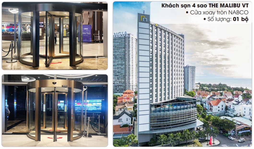 Dự án cửa xoay tròn tại Khách sạn 4 sao THE MALIBU