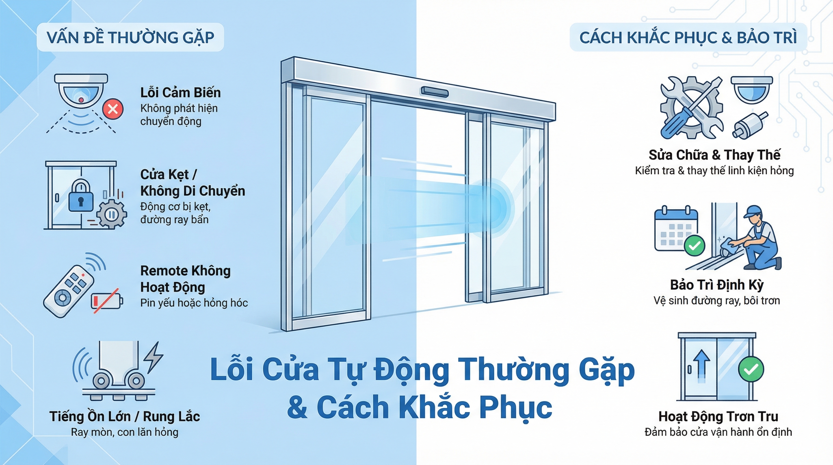 Lỗi Cửa Tự Động Thường Gặp & Cách Khắc Phục
