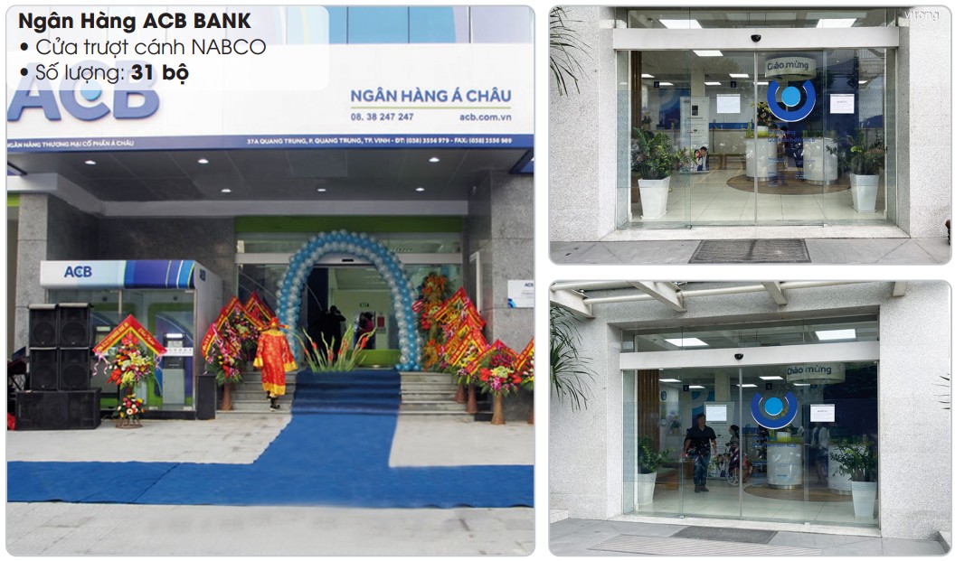 Dự án ACB Bank – Lắp đặt 31 bộ cửa trượt tự động
