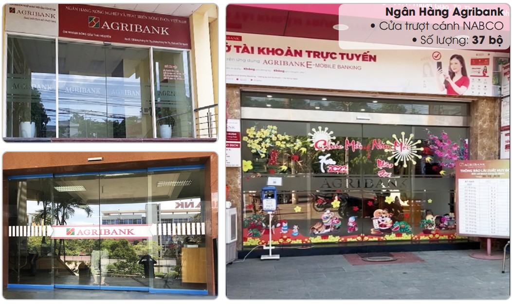 AGRIBANK – Lắp đặt 37 bộ cửa trượt tự động