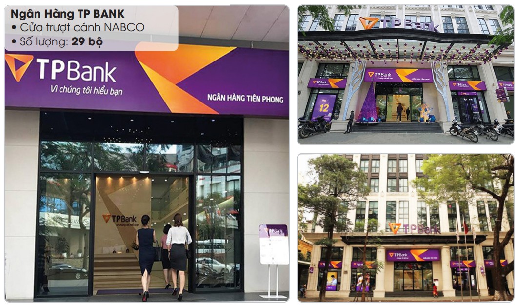 TPBank – Lắp đặt 29 bộ cửa trượt tự động NABCO