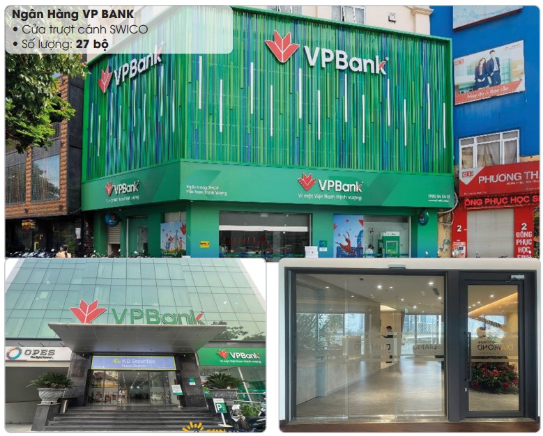 Dự án VPBank – Lắp đặt 27 bộ cửa trượt tự động SWICO