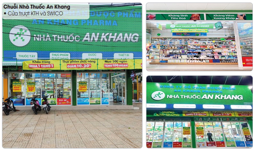 Nhà thuốc An Khang – Giải pháp cửa trượt tự động KTH & SWICO