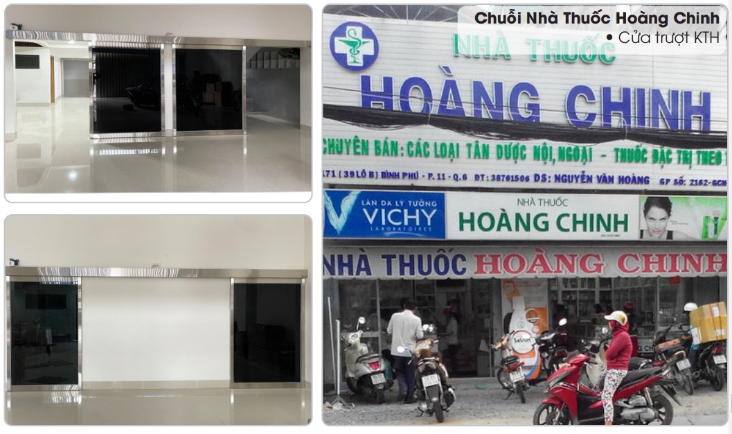 Nhà thuốc Hoàng Chinh – Lắp đặt cửa trượt tự động KTH