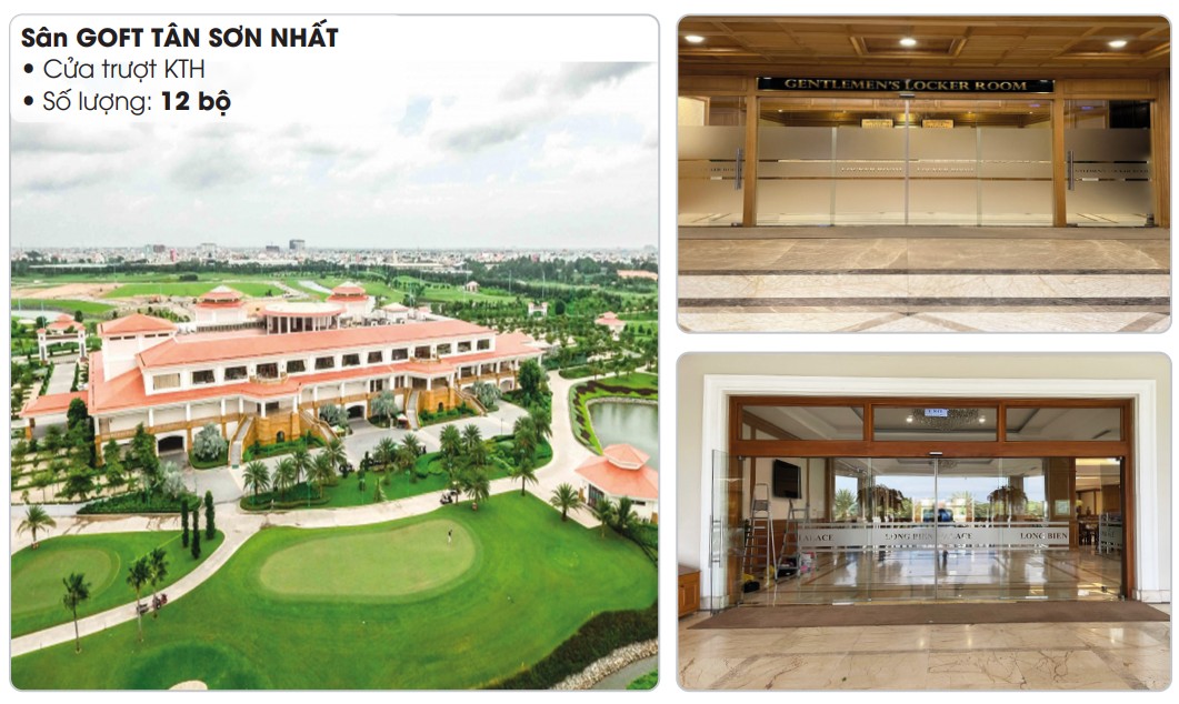 Sân Golf Tân Sơn Nhất – Lắp đặt 12 bộ cửa trượt tự động KTH
