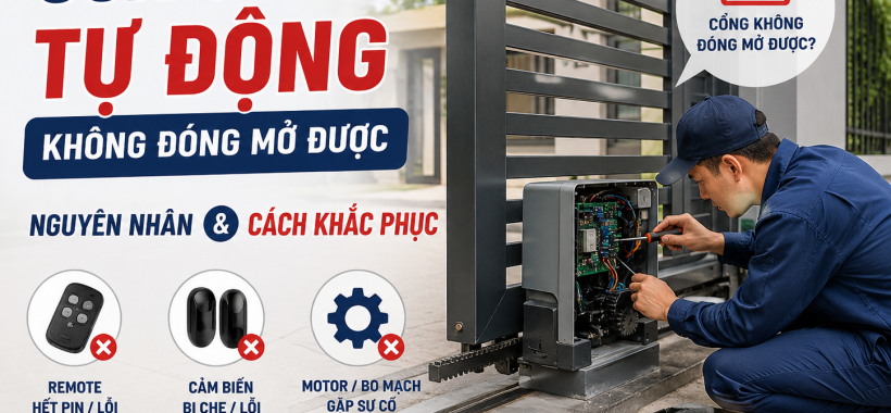 Sửa Cổng Tự Động Không Đóng Mở Được – Nguyên Nhân & Cách Khắc Phục