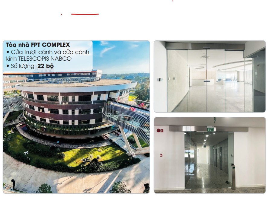 FPT Complex – 22 bộ cửa trượt cánh kính TELESCOPIS NABCO