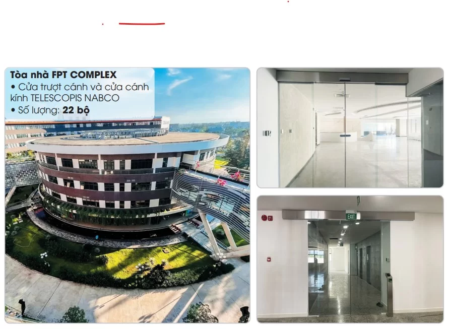 FPT Complex – 22 bộ cửa trượt cánh kính TELESCOPIS NABCO