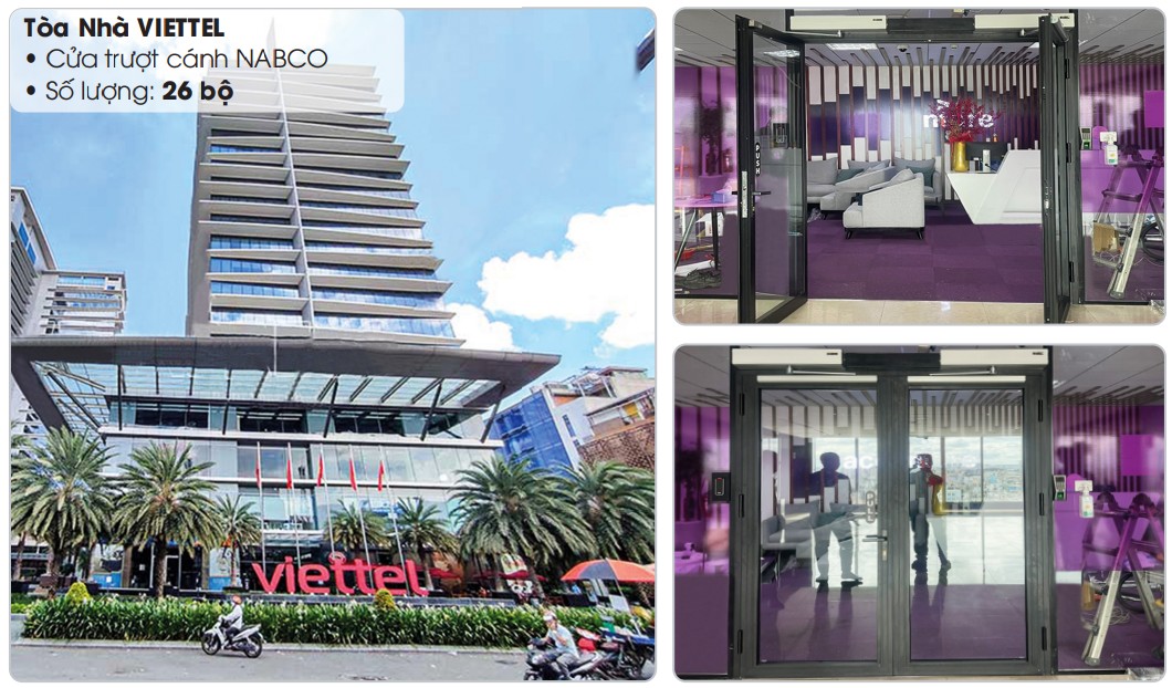 Viettel – Lắp đặt 26 bộ cửa trượt tự động NABCO