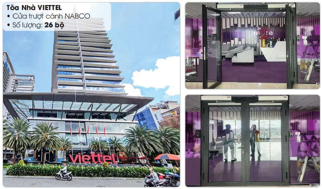 Viettel – Lắp đặt 26 bộ cửa trượt tự động NABCO