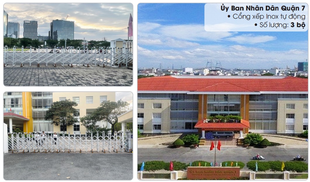 Dự án lắp đặt cổng xếp tự động tại UBND Quận 7
