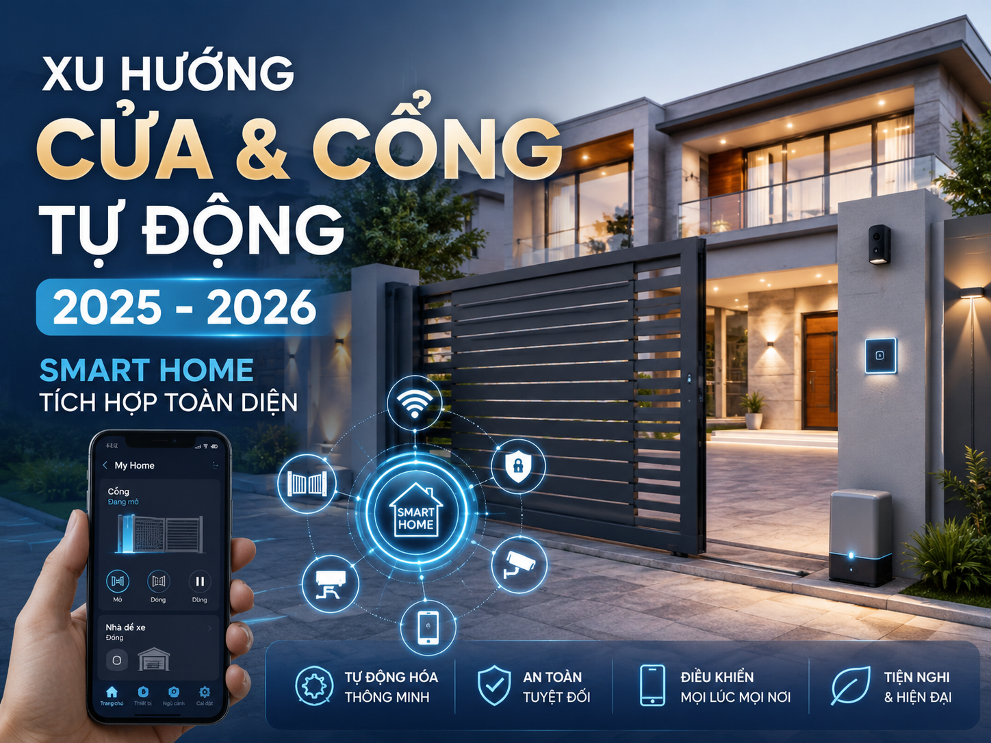 Xu Hướng Cửa & Cổng Tự Động 2025: Smart Home Tích Hợp Toàn Diện