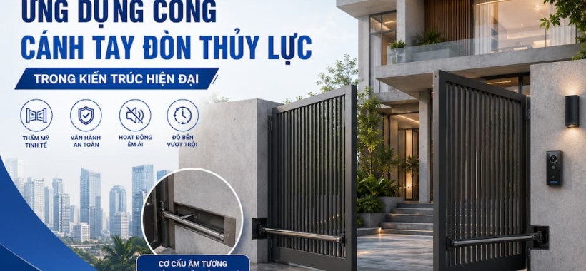 Xu hướng ứng dụng cổng cánh tay đòn thủy lực trong kiến trúc hiện đại