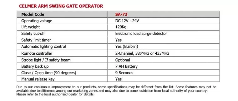 Cổng mở cánh CELMER