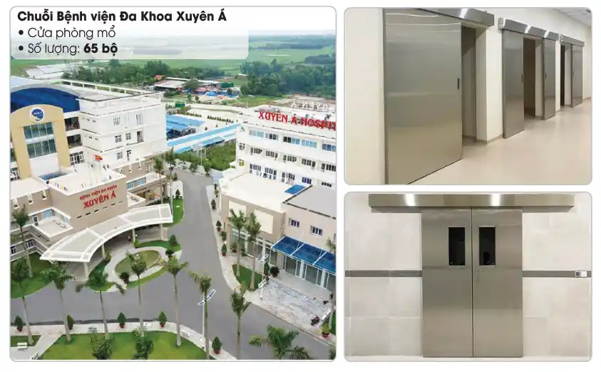 Hệ thống cửa phòng mổ inox tại Chuỗi Bệnh viện Đa Khoa Xuyên Á do Bảo Phúc lắp đặt