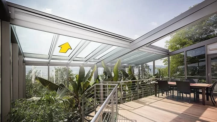 mái kính trượt tự động