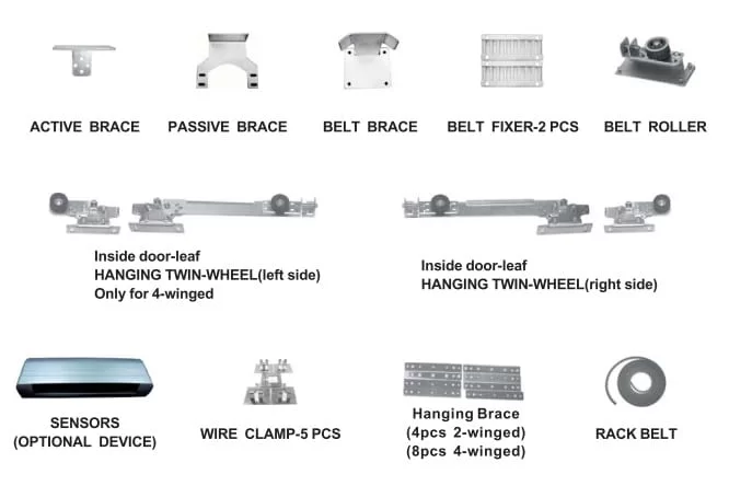 Bộ phụ kiện cửa trượt xếp lớp