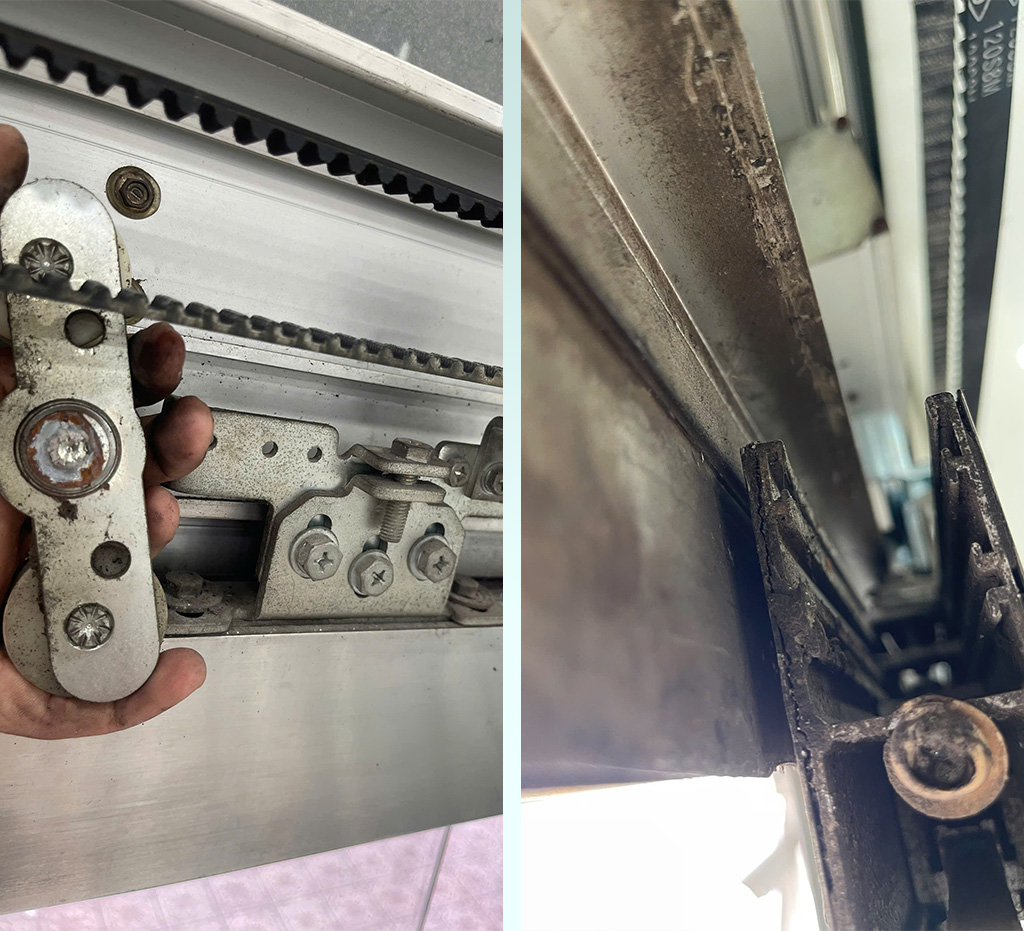 Ray trượt bị khô hoặc thiếu dầu bôi trơ