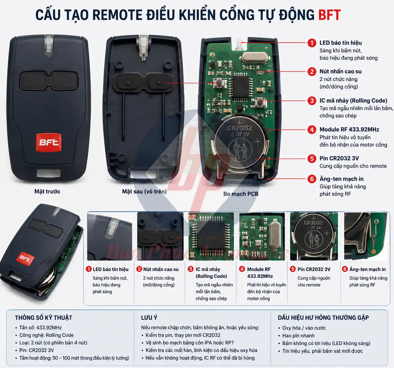 Cấu tạo bên trong remote BFT