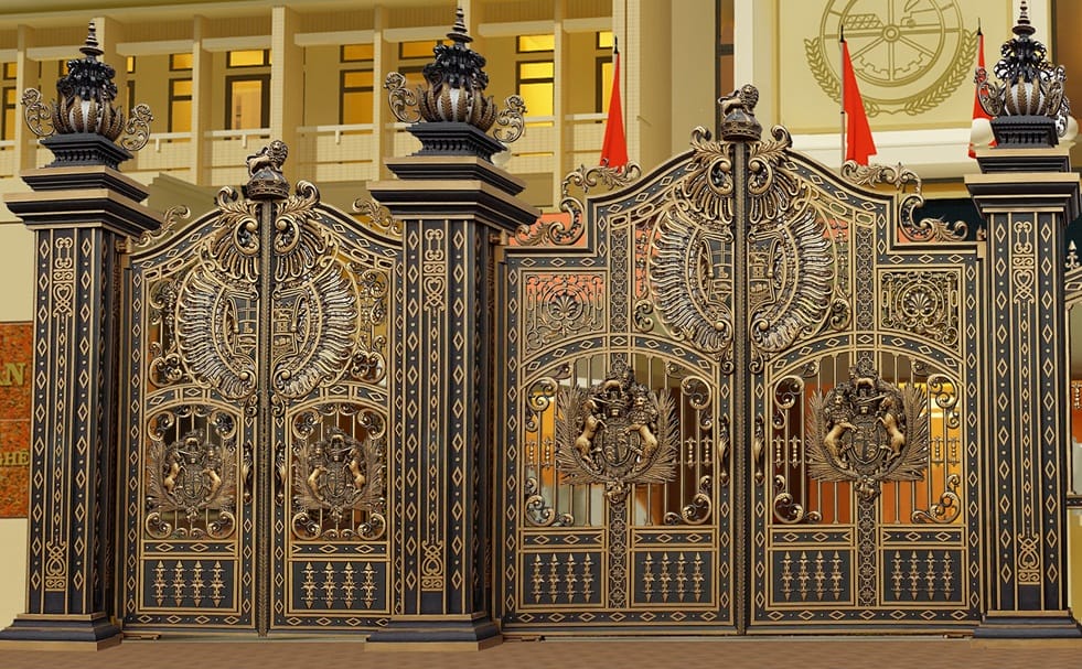 Cổng tự động âm sàn nhôm đúc