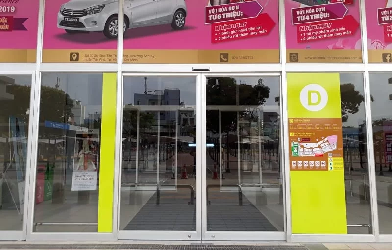 cửa tự động NABCO tại AEON Tân Phú
