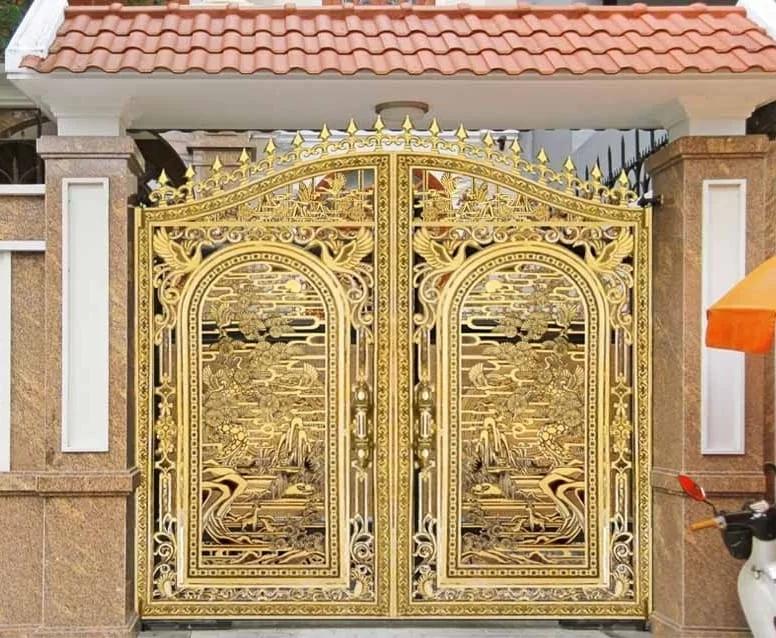 Mẫu cửa cổng gang đúc tự động 01