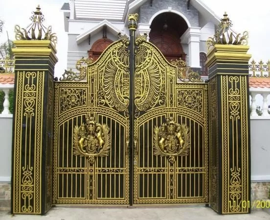 Mẫu cửa cổng gang đúc tự động 02