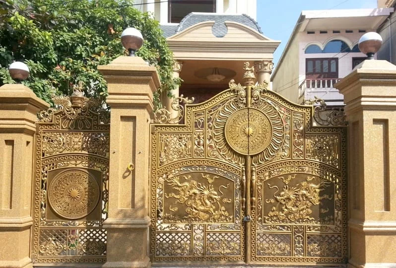 Mẫu cửa cổng gang đúc tự động 03