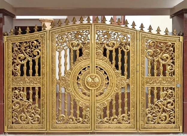 Mẫu cửa cổng nhôm đúc tự động 06