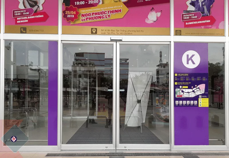 Thi công cửa trượt tự động tại Aeon Tân Phú TP.HCM
