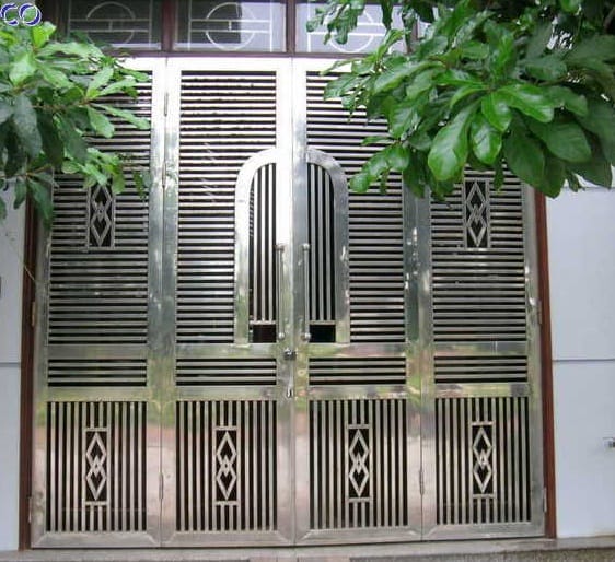 Mẫu cửa cổng inox tự động 02