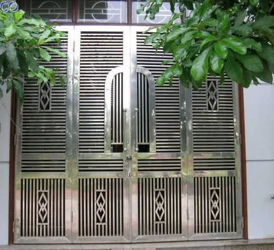 Mẫu cửa cổng inox tự động 02