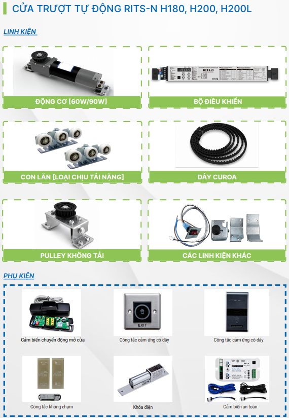 Linh kiện - Phụ kiện cửa tự động Rits-N Hàn Quốc