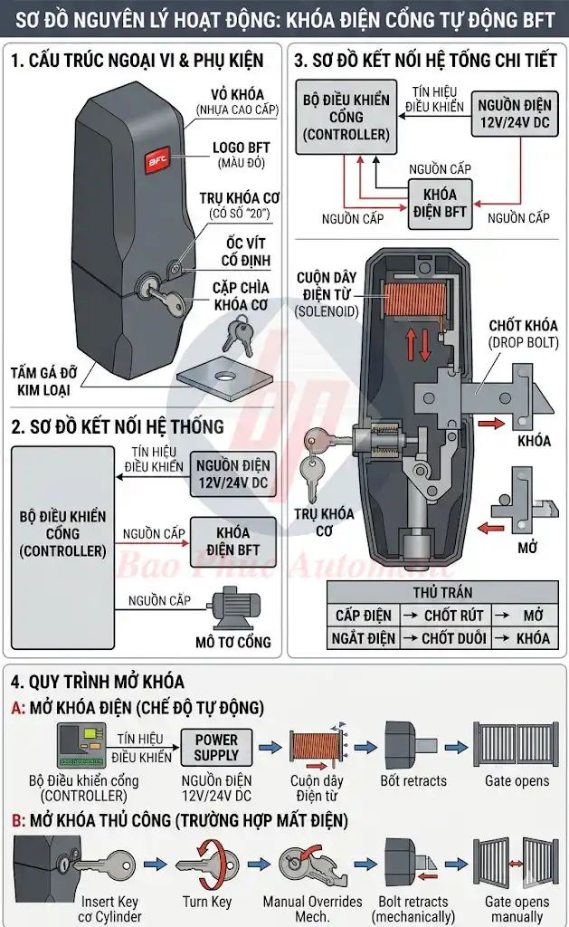 nguyên lý hoạt động khóa điện cổng tự động