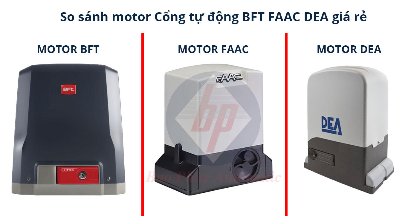 so sánh motor cổng tự động BFT FAAC DEA giá rẻ