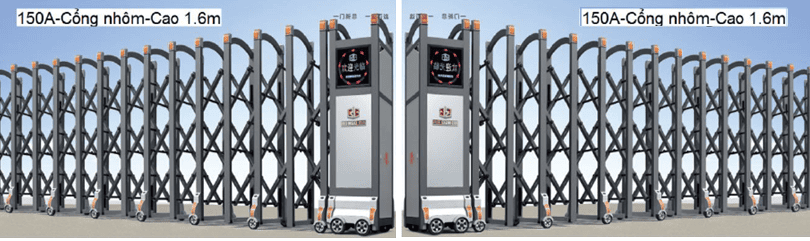 Cổng xếp nhôm tự động